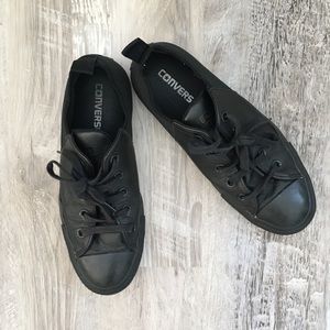 All black leather converse - limited edition